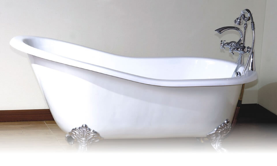 Refinished claw-foot bathtub
